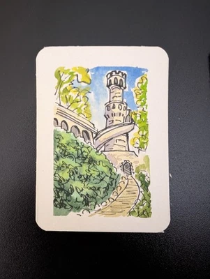 ACEO Original Watercolor & Ink – Castle Tower Path - Sintra, Portugal - Image 1 of 2