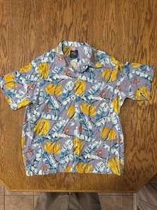 Aloha Kona Bay Banana& Feathers Hawaiian Shirt Short Sleeve Size Xl - Picture 1 of 4