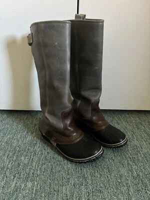 SOREL SLIMPACK TALL BOOTS Women’s Size 7 EQUESTRIAN Gray Riding Rain Waterproof - Image 1 of 4