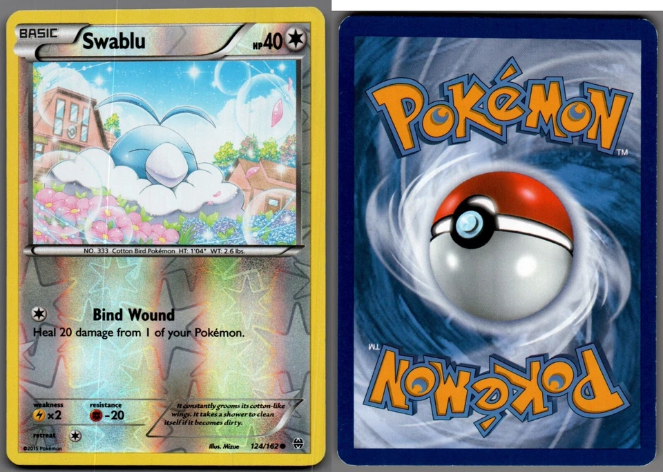 2015 Pokemon, XY BREAKthrough, #124/162 Swablu, Reverse Holo Common - Image 1 of 1