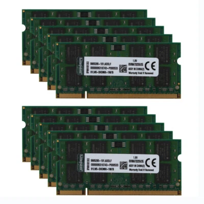 20GB Kingston 10X 2GB PC2 5300S 2RX8 DDR2 667MHz Laptop Memory RAM SO-DIMM PC2 # - Image 1 of 4