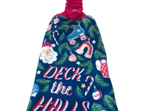 DECK THE HALLS Extra Thick Double crochet top kitchen towel Christmas - Picture 1 of 3