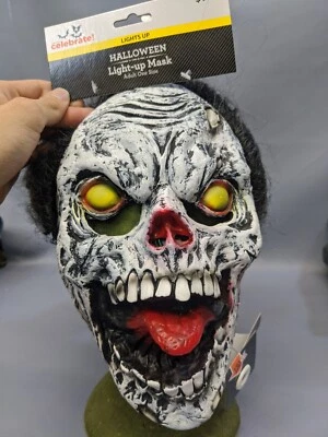 NWT Light Up Zombie Skull Unisex Mask. One Size Fits All. - Image 1 of 4