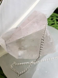 Natural Rose Quartz Pendulum with Bead / 6 Sided Cone Pendulum / Pink Quartz - Picture 1 of 5