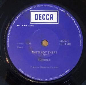 ZOMBIES - She's Not There / Tell Her No 7" DECCA New Zealand Press Psychedelic