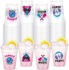 50 Pieces Music Party Plastic Cups 12 Oz Bulk Musical Clear Disposable Cups Rock