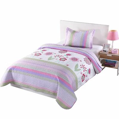 2pcs Kids Quilt Bedspread Comforter Set Throw Blanket for Boys Girls Quilt, A14 - Image 1 of 3