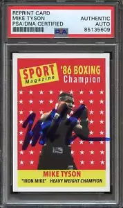 MIKE TYSON PSA/DNA AUTO 1958 TOPPS BASEBALL STYLE IRON MIKE HOF - Picture 1 of 2