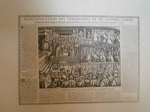 Planche gravure Baptéme du Dauphin à Fontainebleau 1606 par Léonard Gaultier - Picture 1 of 1