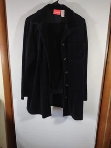 Liz Claiborne Velour Track/Jogging Suit, Women's Size S, Black Shirt Jacket/Pant - Picture 1 of 9