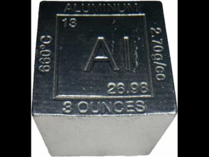 Elemental Cube Collection: 1.25 Inch 8 Ounce Solid Aluminum Cube - Picture 1 of 3