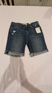 Levi Strauss Girls Blue Bermuda Denim Shorts Size W14 New with Tags - Picture 1 of 7