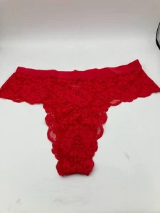 We Are Hah Free People Spin Me Panty Siren Red Stretch Lace Womens Lingerie, XL - Picture 1 of 18