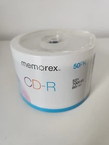 Memorex CD-R 52X 700MB 80 Min Blank Compact Discs 50 Pack New Sealed - Picture 1 of 4