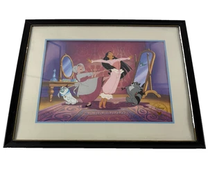 Disney Lithograph Print Pocahontas Black Frame Vintage - Picture 1 of 3
