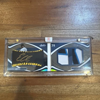 2022 Panini Absolute Baseball Edward Cabrera 23/25 Booklet, Auto, Relic, RC - Image 1 of 4