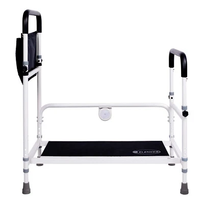 ELENKER Adjustable Height Safe Bed Step Stool Bed Assist Bar with Pocket and LED - Image 1 of 3