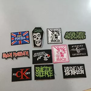 Lot of 11 Heavy /Death Metal Rock Patches Iron On Embroidered MIXED LOT  - Picture 1 of 7