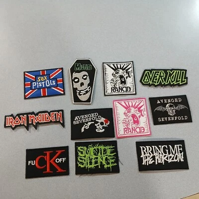 Lot of 11 Heavy /Death Metal Rock Patches Iron On Embroidered MIXED LOT  - Image 1 of 4