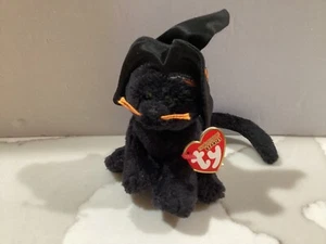 Ty MERLIN Black Cat Halloweenie Beanie/Ornament - 5” NEW - Picture 1 of 4