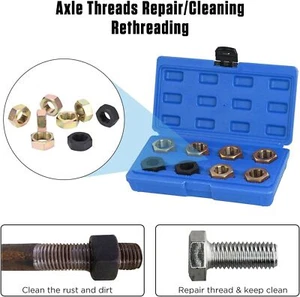 8pcs Axle Spindle Thread Chaser Set, Thread Repair Tool M20/22/24 13/16 3/4-20 - Picture 1 of 9