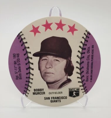 Rare 1976 Bobby Murcer Orbaker’s MSA Disc San Francisco Giants Low Grade  - Image 1 of 4