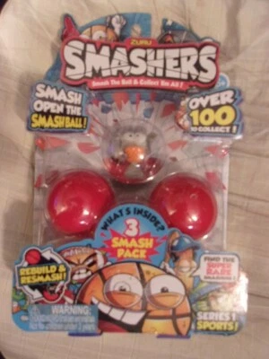 ZURU SMASHERS~3 SMASH PACK~SERIE 1 SPORTS~2018 NUEVO/PACK~RECONSTRUIR Y REAMASH Foto 1 de 3