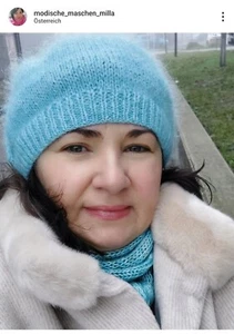 Mütze und Schal Set Damen handgestrickt, Kaschmir Mohair Seide  - Bild 1 von 7