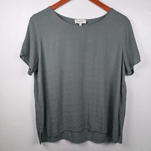 Bohme Sage Green Short Sleeved Shirt Large Crew Relaxed Fit Top Rayon - Picture 1 of 9