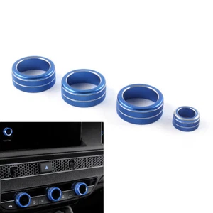 Cubierta de anillo de perilla de control de clima de CA para consola 4 piezas para Honda Civic 11th 2022+ azul - Imagen 1 de 9