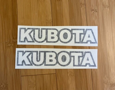 KUBOTA TRACTOR VINYL DECAL STICKER - Black 9" Wide - SET OF 2 Tractor