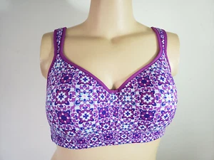 R UW Reggiseno Imbottito Comfort Scelta Francese Lilla Geometrico T-Shirt Copertura Completa - Foto 1 di 3