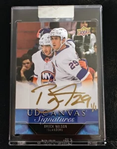 2023-24 CLEAR CUT UD CANVAS FIRMAS Brock Nelson Gold AUTO 1/1 - Imagen 1 de 3