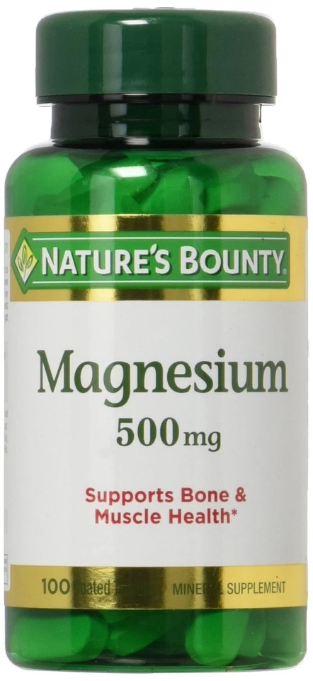 Nature's Bounty High Potency Magnesium 500mg 200 Tablets Pack of 2 Bottles - Image 1 of 4