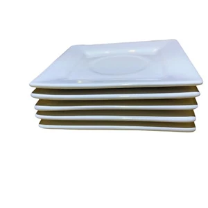 10 Strawberry Street Plates 5” Porcelain White Square Serving 5 Tray/plates - Picture 1 of 6