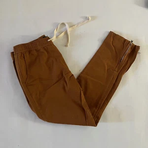 PANTALONES AJUSTADOS CON CORDÓN FOREVER 21 TALLA L CAQUI OSCURO CINTURA ELÁSTICA - Imagen 1 de 5