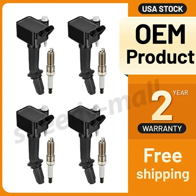 4 Ignition Bobinas Pack UF802 and Spark Plugs For 2018-2020 GMC Terrain 1.5L l4 Foto 1 de 4