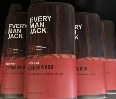6 Every Man Jack BODY WASH and Shower Gel CEDARWOOD 16.9 each 6 Bottles Lots - Image 1 of 4