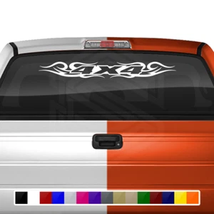 #122 4X4 Decal Sticker Windshield Window Vinyl Banner Graphic Flame Truck SUV - Picture 1 of 7