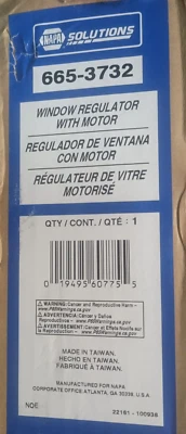 Napa Power Window Regulator and Motor Assembly 665-3732  - Image 1 of 4
