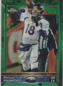 PEYTON MANNING Topps Cromo RARA VERSIÓN VERDE REFRACTOR Insertar Tarjeta $$ BRONCOS! - Imagen 1 de 2