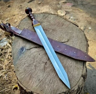 Handmade carbon Steel Gladiator Sword/Gladius /Roman Sword With Leather Sheath - Image 1 of 4