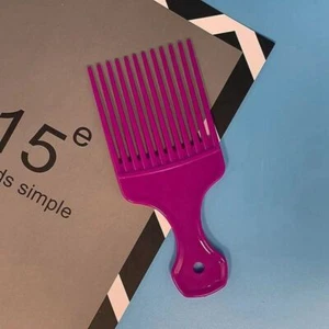 Fork Com African Detangling Afro Curly Hair Comb Plastic Wide Teeth Brush - Picture 1 of 15
