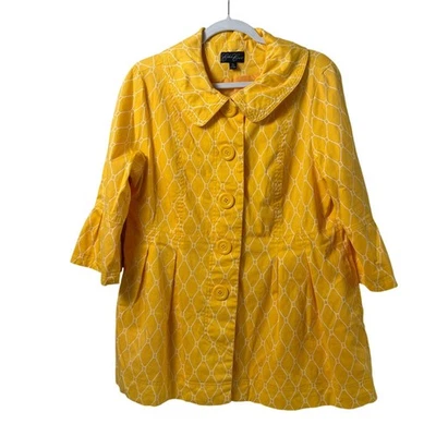 Куртка Eden Court размер XL желтая с геометрическим узором на пуговицах с подкладкой рукав 3/4 Bell - Изображение 1 из 4