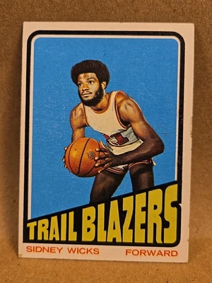1972-73 Topps Basketball #20 Portland Trail Blazers Rookie Forward Sidney Wicks  - Image 1 of 4