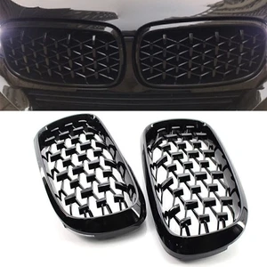 For BMW X5 F15 2014-2016 2015 Front Grille Glossy Black Diamond Meteor Style - Picture 1 of 9