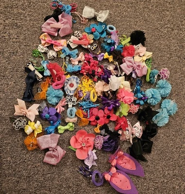 Lazos para el cabello surtidos para bebé niña-niño pequeño lazos lazos 128 piezas multicolor y tamaños - Imagen 1 de 3