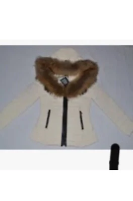 Authentic Mackage Adaline Off white down Fur Coat Side L - Image 1 of 4