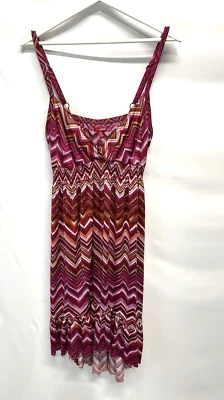 Bongo A-Line Sun Dress Juniors XL Multicolor Floral Silky Stretch Spring Summer - Image 1 of 4