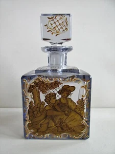 Rare Antique Large Czech/Bohemian Cut Glass Perfume Bottle Hand-Painted WBerndt? - Picture 1 of 12